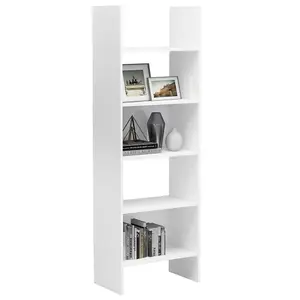 Berkfield Book Cabinet High Gloss White 60x35x180 cm Engineered Wood