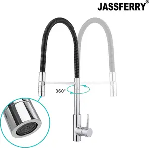 JASSFERRY Pull Out Spout Kitchen Sink Mixer Tap High Arc Pulldown Spring Neck Spray Single Lever