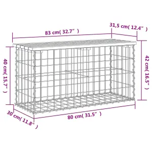 Berkfield Garden Bench Gabion Design 83x31.5x42 cm Solid Wood Pine