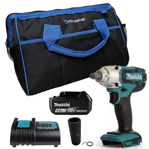 Makita DTW190Z 18v 1/2" Impact Wrench Scaffolding + 21mm Socket + 5ah Battery