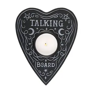 Something Different Talking Board Heart Tealight Holder Black (One Size)