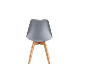 Single Dining Chair with Solid Wooden Legs and Seat Cushion Pad - Eva by MCC