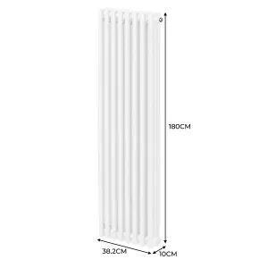 Traditional 3 Column Radiator - 1800 x 382 mm - White