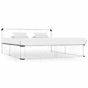 Berkfield Bed Frame White Metal 200x200 cm