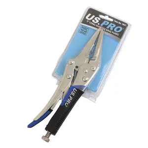 US PRO Tools 9 Inch Long Nose Locking Pliers With Soft Grip Handles 1847