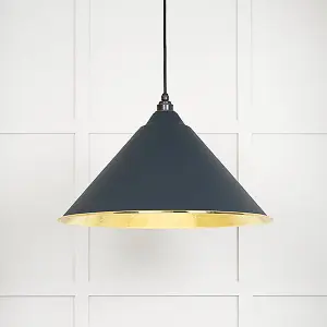 Hammered Brass Hockley Pendant in Soot