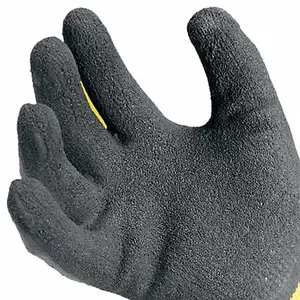 6 x Dewalt DPG70L EU Yellow Knit Back Latex Gloves - Large DEWGRIPPER