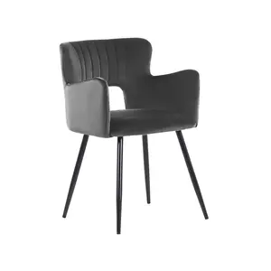 Kirssy Upholstered Dining Chair Dark Grey