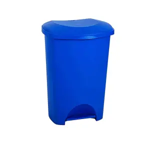 2x Blue 50 Litre Strong Plastic Hard Wearing Coloured Recycling Bins Complete With Lids