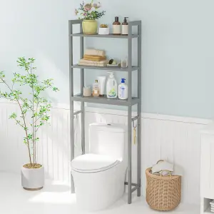 Costway 3-Tier Over-The-Toilet Storage Shelf Space Saving Metal Bathroom Organizer