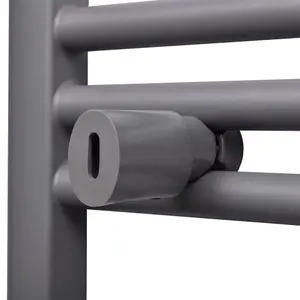 Grey Bathroom Central Heating Towel Rail Radiator Curve 500x1160mm