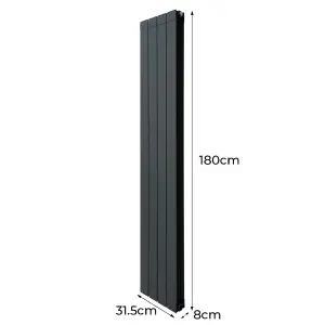 Aluminium Radiator - 1800mm x 315mm - Anthracite Grey