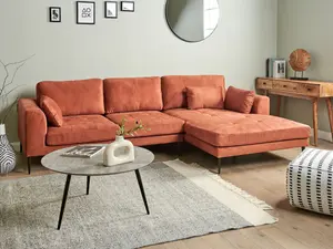 Corner Sofa FLAM Orange Velvet Left Hand