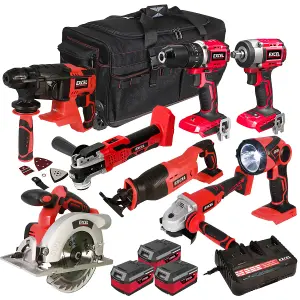 Excel 18V 8 Piece Power Tool Kit with 3 x 4.0Ah Battery & Charger EXL9042