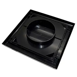 Black Gravity Grille 100 mm / 4" External Ducting Air Vent with Round Spigot and Non-Return Gravity Shutters for Extractor Fans