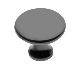 Kitchen Cupboard Cabinet Door Drawer Round Knob Handle Udine by GTV Black Chrome