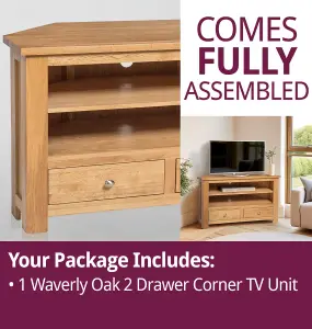 Hallowood Furniture Waverly Oak 2 Drawer Corner TV Unit