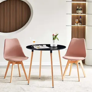 Dex 4 - Person Dining Set Black / Pink