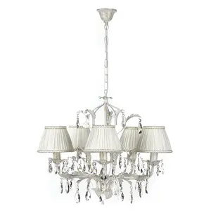 Luminosa Karen 5 Light Multi Arm Chandelier With Shades, Ivory