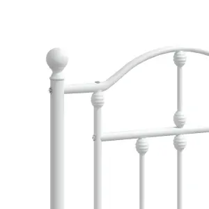 Berkfield Metal Bed Frame with Headboard and Footboard White 120x200 cm