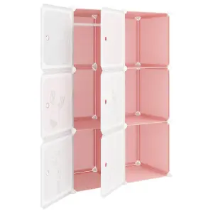 Berkfield Cube Storage Cabinet for Kids with 6 Cubes Pink PP