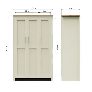 The Lisbon Cream 3 Door Wardrobe