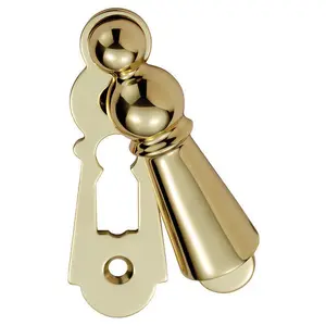 73mm Large Lock Profile Escutcheon 40mm Fixing Centres Polished Brass