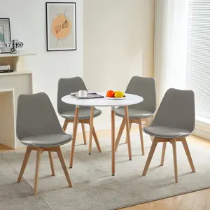 4 - Person Dining Set Grey / White