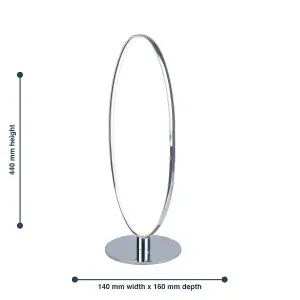 First Choice Lighting Polished Chrome LED Oval Table Lamp