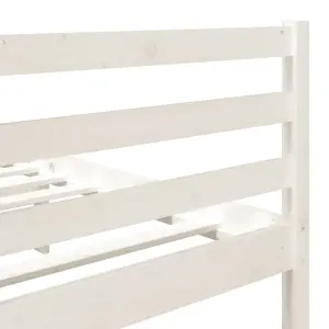 Berkfield Bed Frame White Solid Wood Pine 140x190 cm