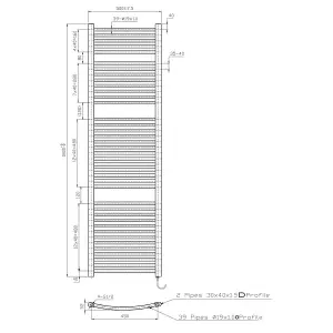 Right Radiators Electric Heated Towel Rail Radiator Curved Pre-filled Designer Ladder Warmer Chrome 1800x500 mm