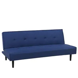 Beliani Retro Sofa Bed VISBY Navy Blue