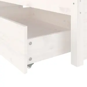 Berkfield Bed Frame with Drawers White 120x190 cm 4FT Small Double