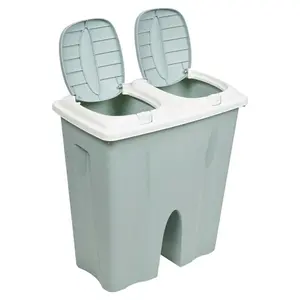 Annabesook 50 Litre Multi-Compartments Rubbish & Recycling Bin Teal/White