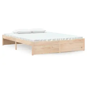 Berkfield Bed Frame Solid Wood 135x190 cm Double