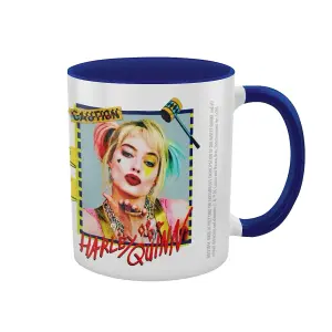 Birds Of Prey Warning Harley Quinn Mug White/Blue (One Size)