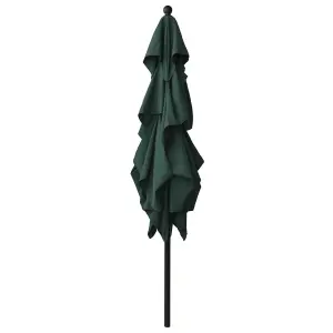 Berkfield 3-Tier Parasol with Aluminium Pole Green 2.5x2.5 m