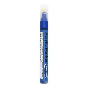 Acrylic Paint Marker Pen Permanent for Stone Leather Fabric Plastic (Metallic Blue)