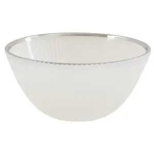 Maison by Premier Ida White Glass Bowl