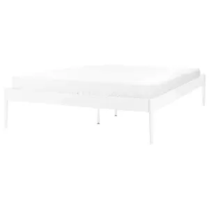 Metal EU Double Size Bed White VAURS