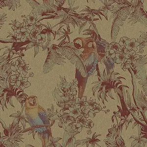 Galerie Ted Baker Eden Metallic Red Macaw Birds Floral Tree Wallpaper Roll