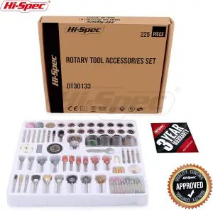 Hi-Spec Rotary Tool Accessories Set - 225 Piece Dremel Accessory, Sanding, Cutting, & Grinding Dremel Bits