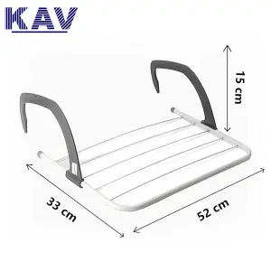 KAV Foldable Indoor Cloth Airer Drying Radiator 5 Bars with Waterproof Adjustable Arms Space-Saving Camping Drying Rack ,Pack of 2