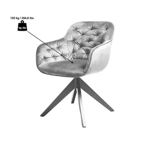 Kensington Upholstered Dining Chair Grey Velvet