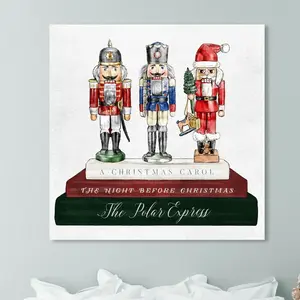 Holiday Nutcracker Books - Wrapped Canvas Painting 102 cm H x 102 cm W x 5 cm D