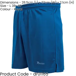 L ADULT Elastic Lightweight Football Training Shorts - Plain ROYAL BLUE 38-40"