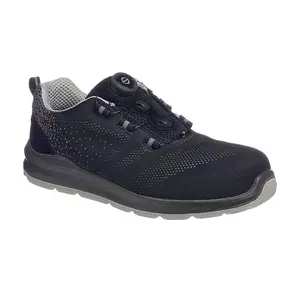 Portwest Compositelite Wire Lace Safety Trainer Knit S1P Black/Grey