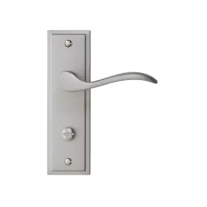 Colours Sennen Nickel effect Aluminium Scroll WC Door handle (L)105mm (D)86mm, Pair