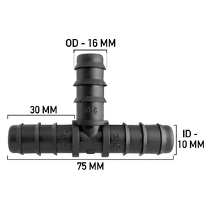 garden irrigation water supply pipe tee connectors, pack of 5