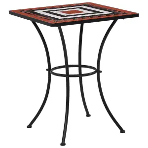 Berkfield Mosaic Bistro Table Terracotta and White 60 cm Ceramic